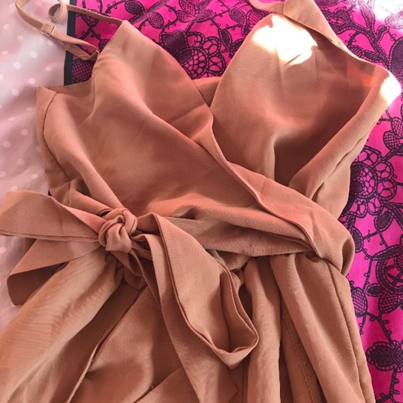 Tan Romper with Wrap - Picture 3 of 3